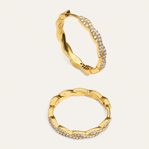 Pendientes Aro Tressia Spark Baño Oro