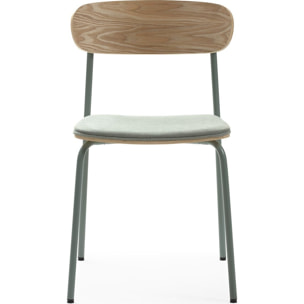 Lot de 2 chaises en tissu et effet bois - SVALA