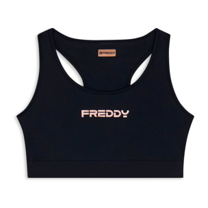 Top sportivo con retro vogatore elasticizzato