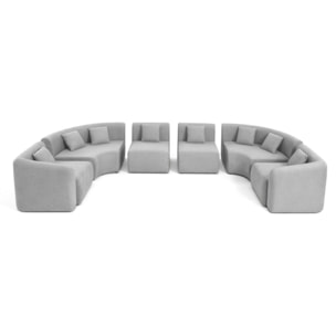 Ikare - canapé modulable panoramique - 7 places - en tissu - Gris clair