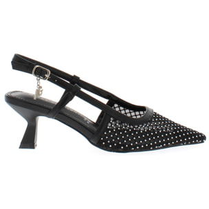 Marina Galanti Scarpe Donna Strass Decollete Slingback Heeled 60 MG 1A121 Black