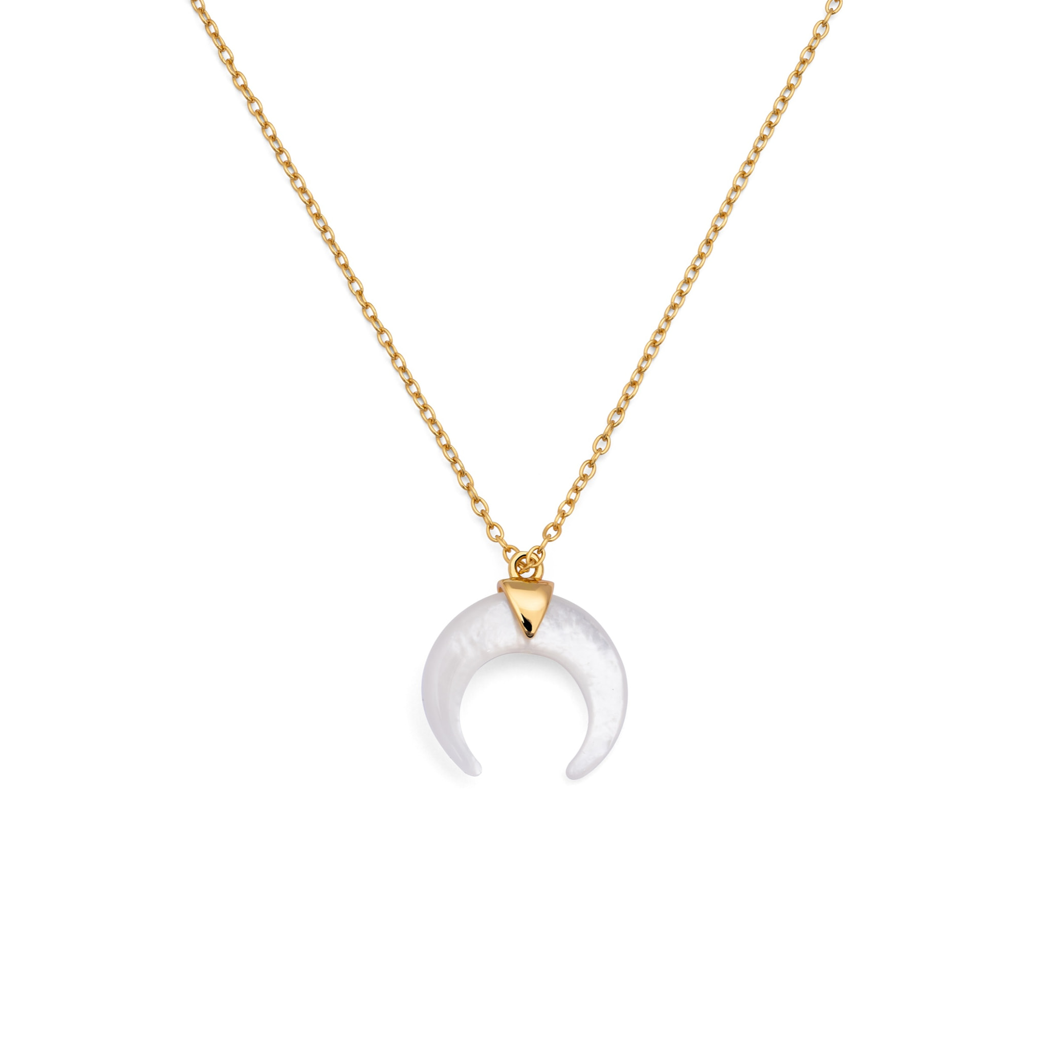 Collana Mother Of Pearl Moonset Argento Placcato Oro