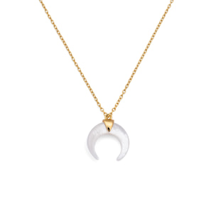 Collana Mother Of Pearl Moonset Argento Placcato Oro