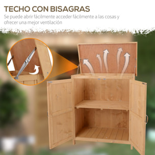 Cobertizo de Madera Armario Herramientas de Jardinería Caseta Exterior 2 Puertas