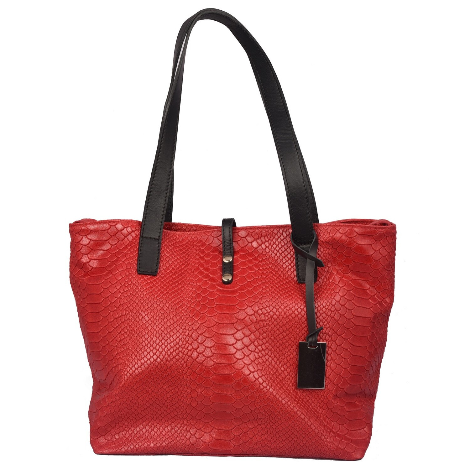 Borsa Donna in vera pelle Made in Italy colore Rosso dimensioni cm 26x31x15