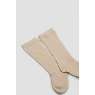 Calzini lunghi beige basico per neonato