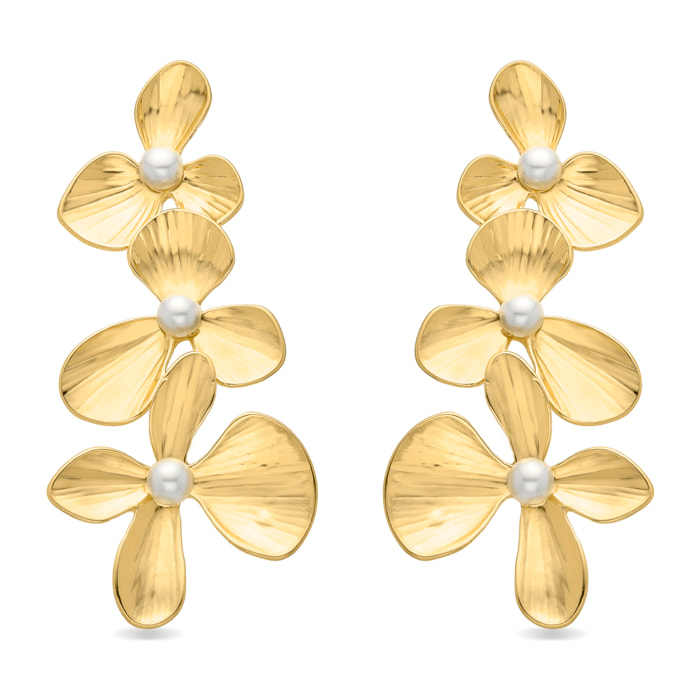 Pendientes Lux by Lux acabadoss en oro amarillo 18K