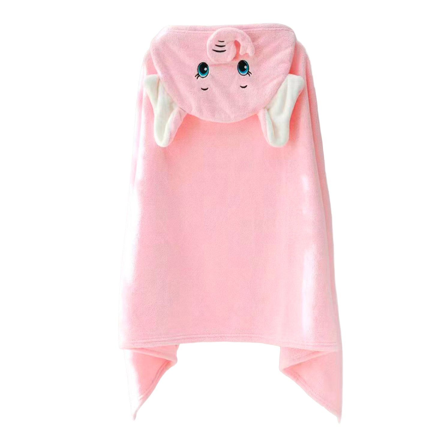 Bata manta infantil con capucha diseño elefante. 70x140 cm.