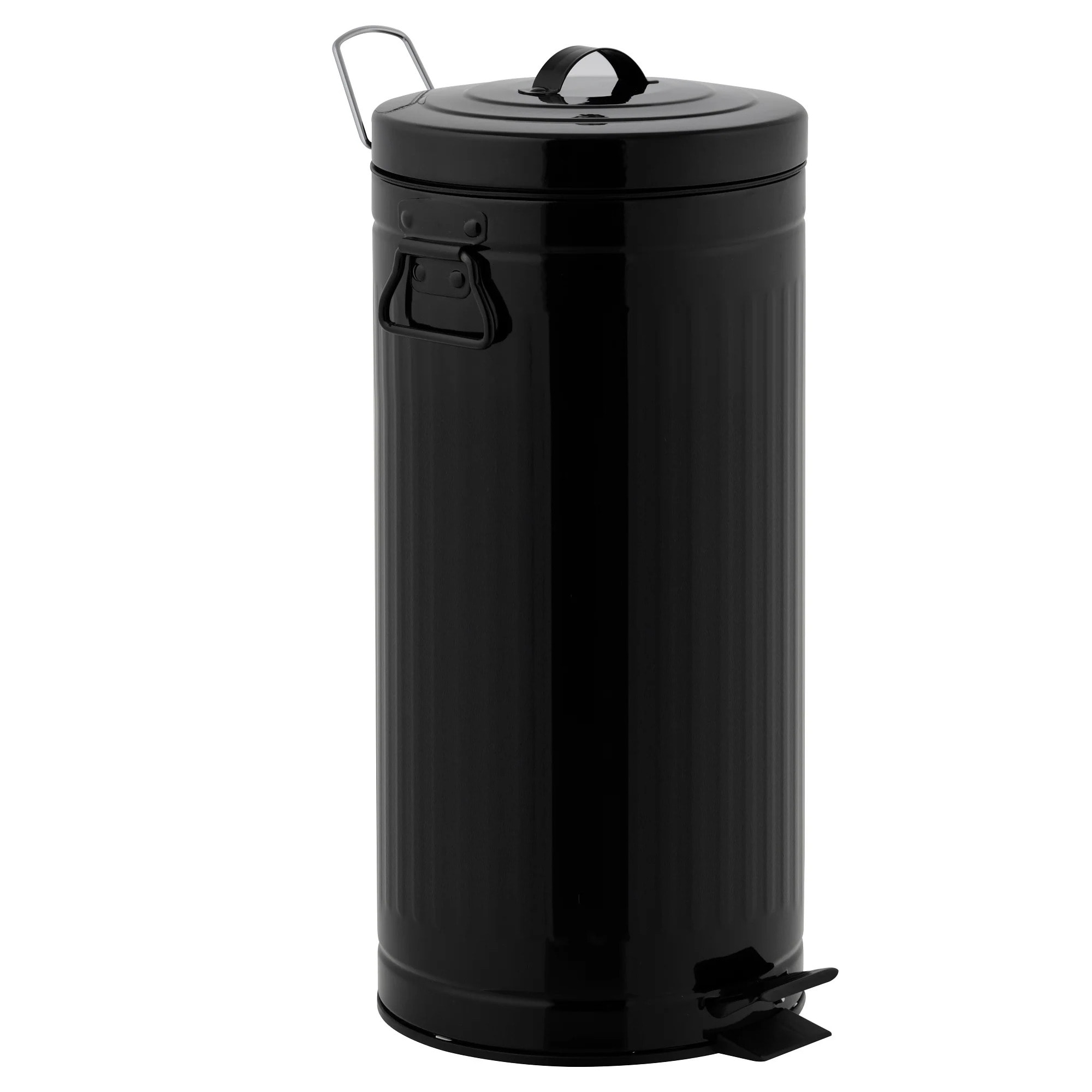 Poubelle à pédale inox BROOKLYN noir 30L