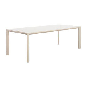 Table de jardin beige SACRAMENTO aluminium. 8 places. 220 x 100 x 75 cm