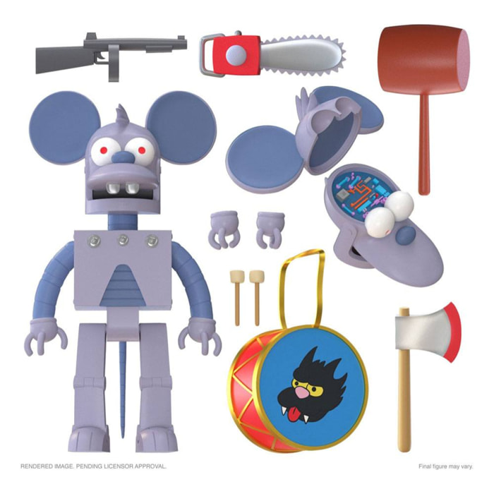 The Simpsons Ultimates Action Figura Robot Itchy 18 Cm Super7