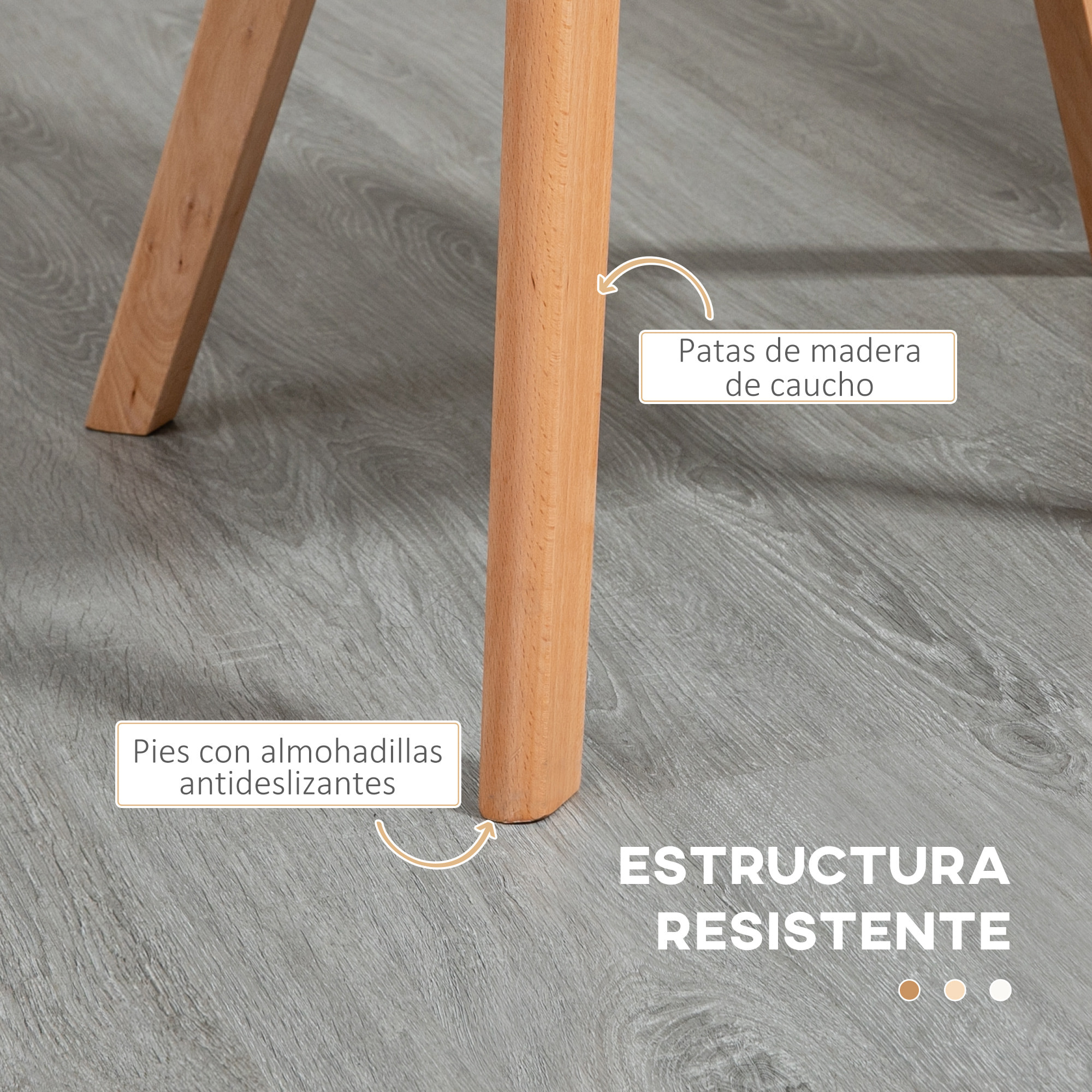 Sillas de Comedor Tapizada en Lino Sintético Set de 2 Sillas de Cocina con Asiento y Respaldo Acolchados Moderno Carga 120 kg 58x60x82 cm Gris