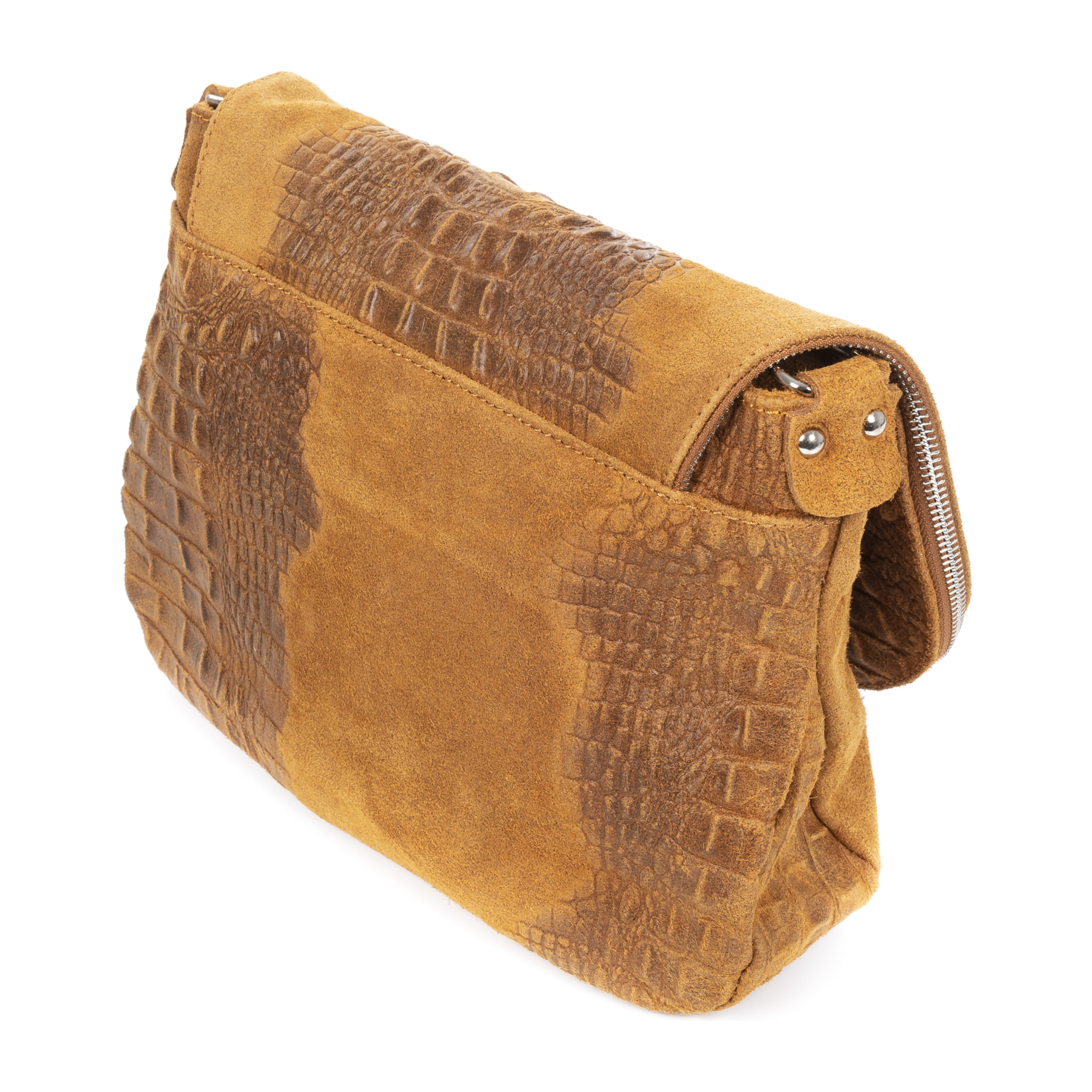 Amanda Borsa a tracolla Donna.Pelle autentica Camoscio Incisione Coccodrillo