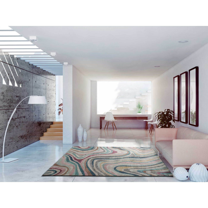 PARMA Alfombra abstracta de pelo corto multicolor, varias medidas disponibles