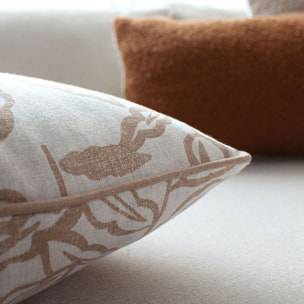 Coussin déhoussable en coton recyclé Chambray - Beige