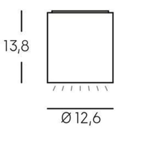 Show - Plafoniera Cilindrica Da Soffitto A Led 12W A Luce Fredda Colore Grigio