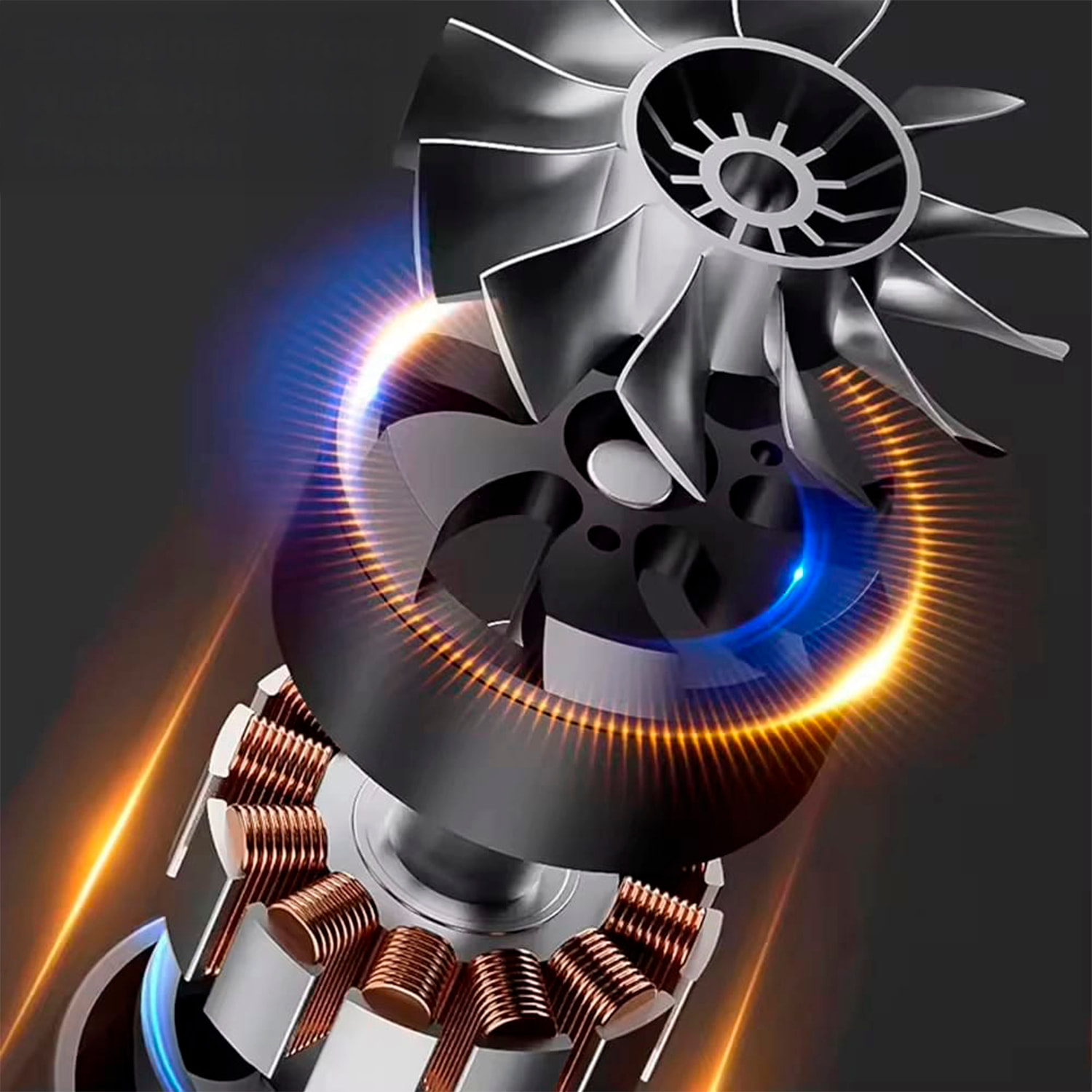 Soplador inalámbrico con motor sin escobillas, velocidad regulable, 1500W y dos baterías de 6000mAh.