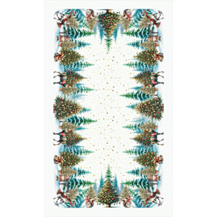 Tovaglia natalizia lavabile 100% cotone ABETI