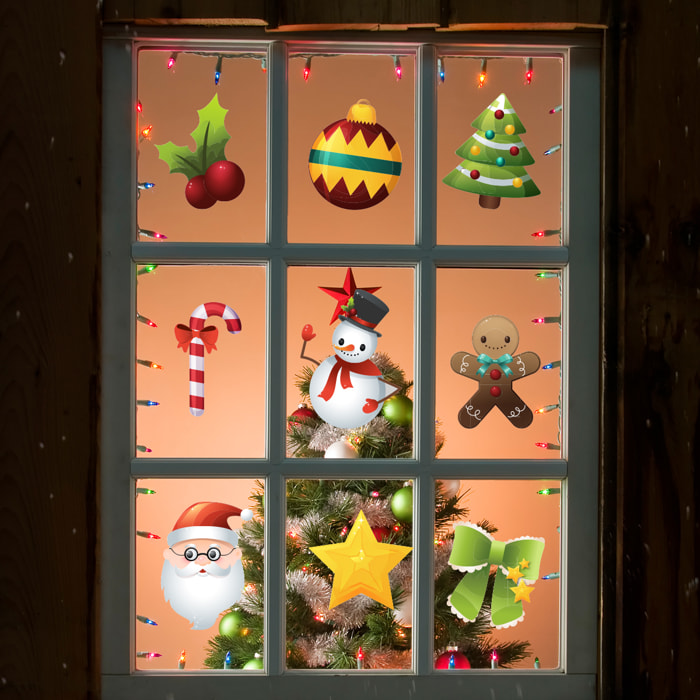 Sticker Noël la féerie de Noël - Autocollants stickers adhésifs noël - décoration fêtes