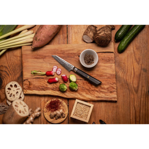 Couteau d'Office Bunka | Lame 90 mm | Acier Inoxydable Japonais Damas