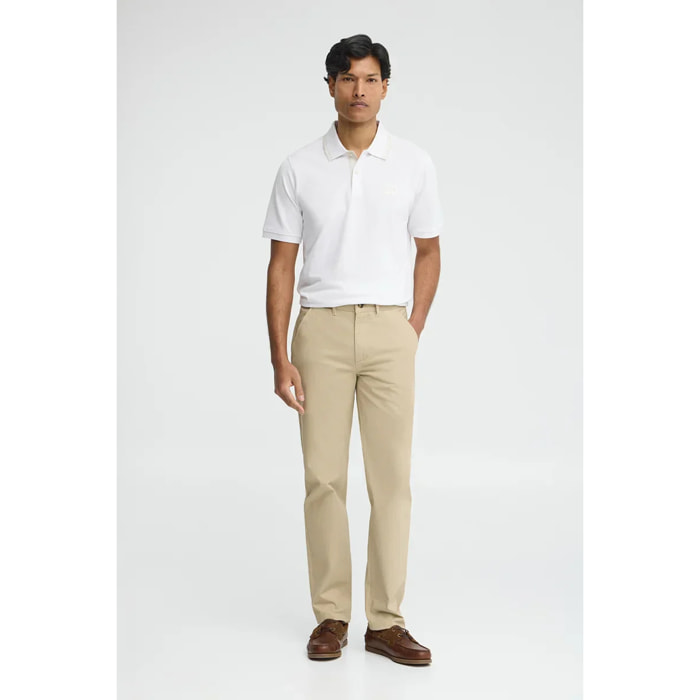 Pantalón chino color crema slim con logo Polo Club