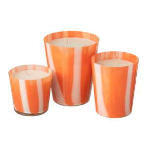 J-Line Bougie Senteur Noa Lignes Orange Large-95Heures