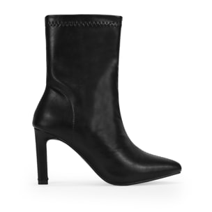 Botines negros en punta con tacón