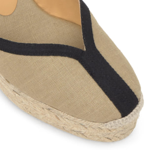 Alpargata cuña Carmen beige mujer
