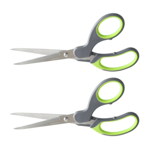 Ensemble de 2 Ciseaux à prise souple Nirosta
