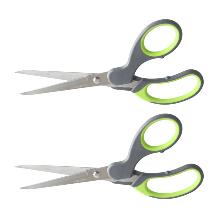 Ensemble de 2 Ciseaux à prise souple Nirosta