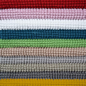 Tappeto bagno antiscivolo in poliestere assorbente e morbido, asciugatura rapida e superficie confortevole, ideale per doccia e vasca, fondo stabile per maggiore sicurezza, pratico e resistente all’uso quotidiano, facile da pulire e mantenere nel tempo