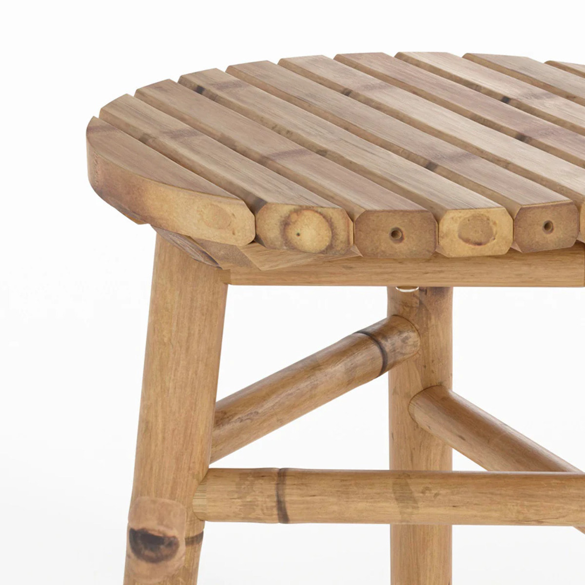 Tabouret de jardin en bambou H38 cm - Eli