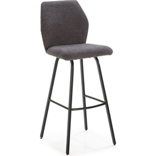 Lot de 2 tabourets de bar en tissu et simili - GARANCE