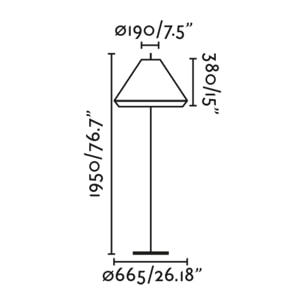 SAIGON OUT 1950 C70 Lampadaire gris/beige