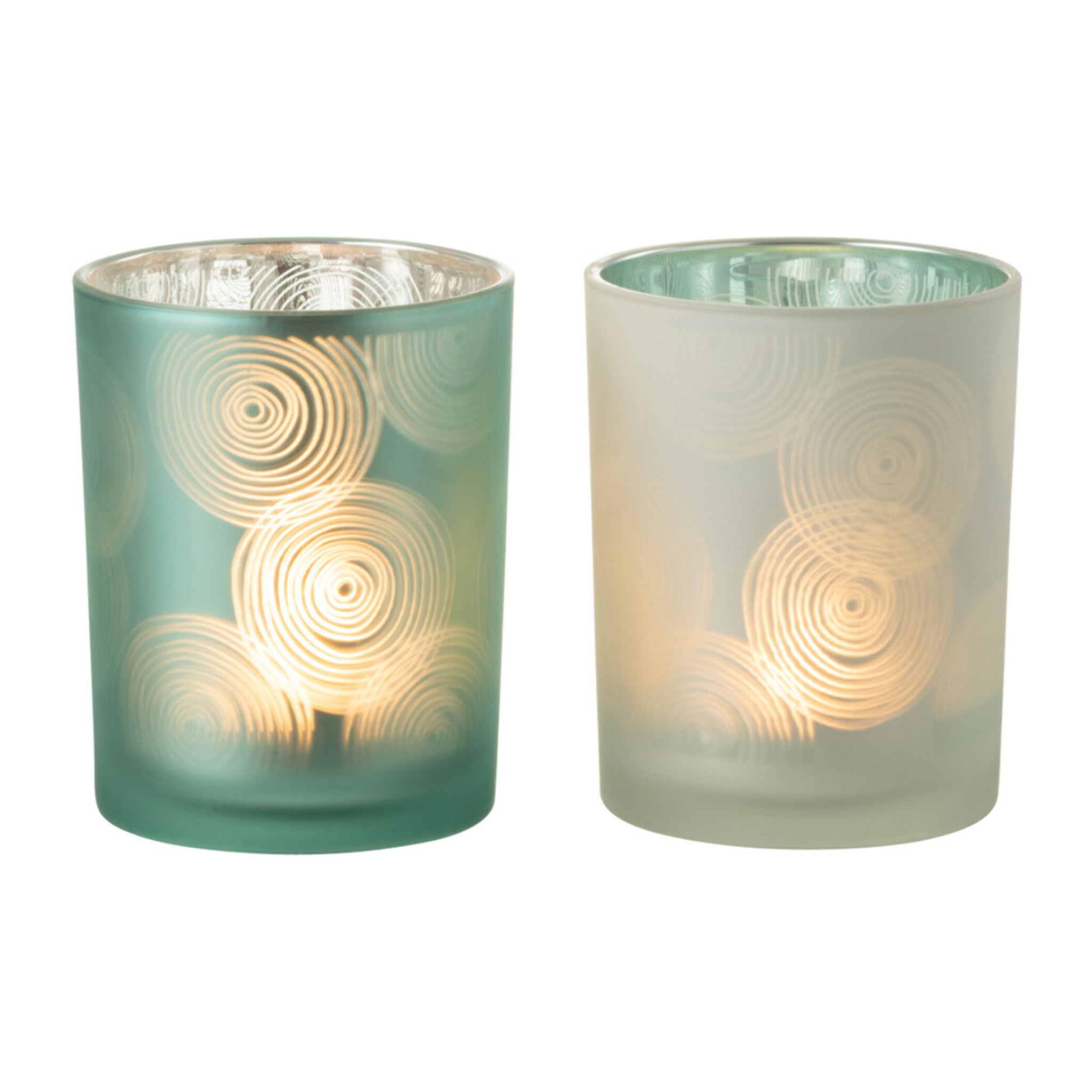 J-Line photophore Spirales - verre - mix - medium - 2 pcs