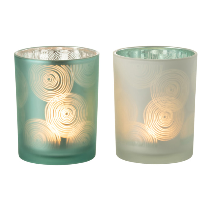 J-Line photophore Spirales - verre - mix - medium - 2 pcs