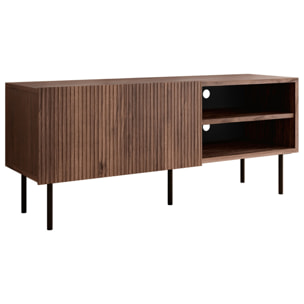 Franco - meuble tv - effet bois - 150 cm - Bois / Noir