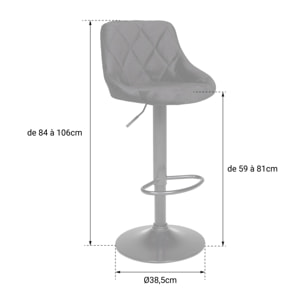 Tabouret de bar en velours vert ROBIN