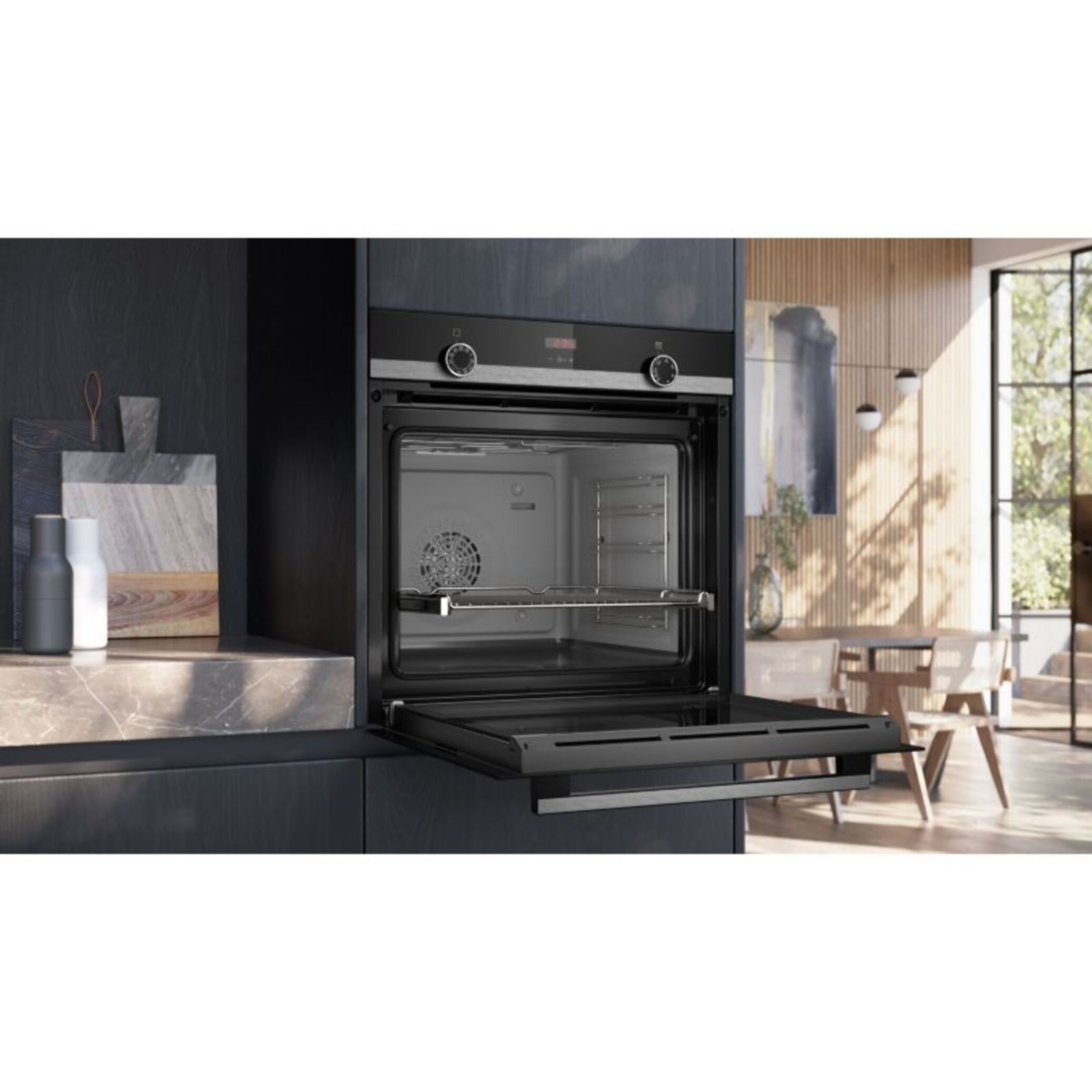 Four encastrable SIEMENS HB554AER3F - Chaleur pulsée - Ecoclean - Porte froide - Rails télescopiques - iQ300