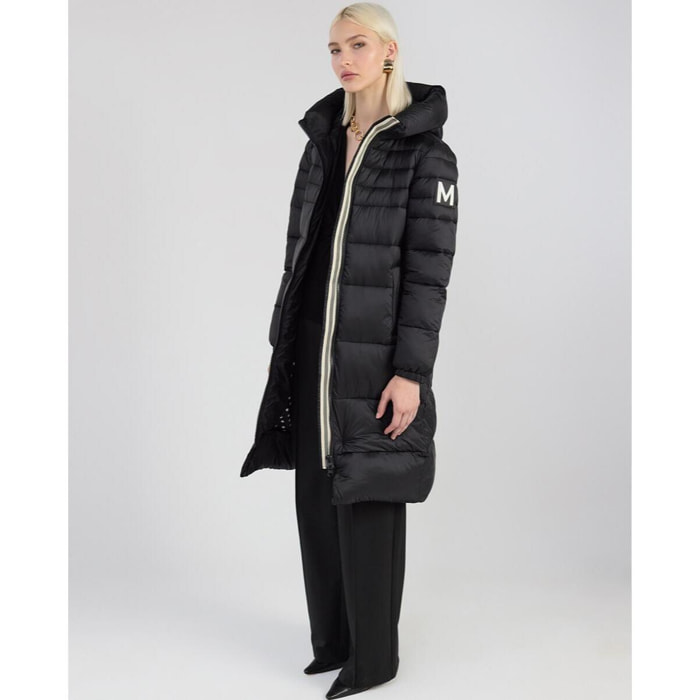 Anorak lungo foderato con logo