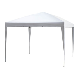 Outsunny Carpa Plegable 3x3 m Cenador de Jardín Gazebo con Bolsa de Transporte Altura Ajustable en 3 Niveles Anti-UV e Impermeable para Terraza Patio Playa Blanco