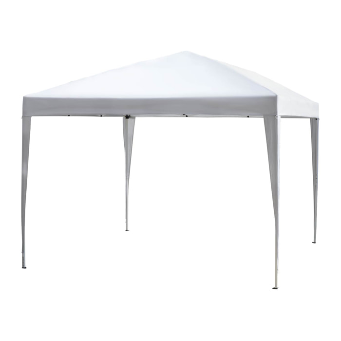 Outsunny Carpa Plegable 3x3 m Cenador de Jardín Gazebo con Bolsa de Transporte Altura Ajustable en 3 Niveles Anti-UV e Impermeable para Terraza Patio Playa Blanco
