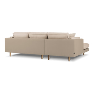 Canapé d'angle gauche "Christian" 5 places imitation cuir beige,beige