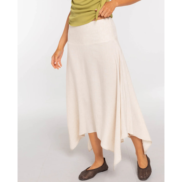 Falda midi con bajo de picos boho