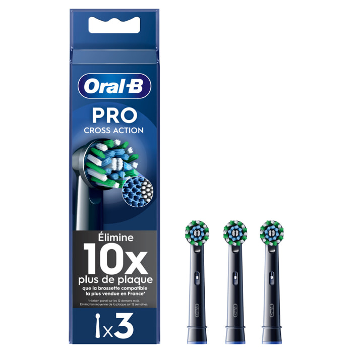 Oral-B Pro Cross Action Noire Brossettes Pour Brosse À Dents, 3 Unités