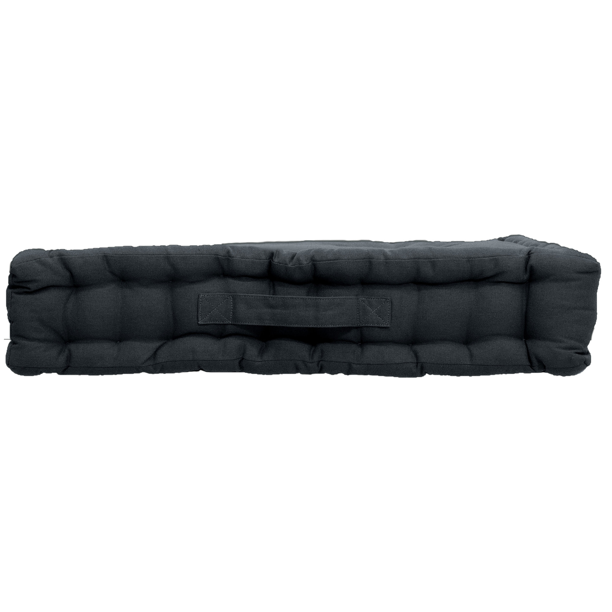 Coussin de sol uni en pur coton - Gris Foncé