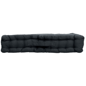 Coussin de sol uni en pur coton - Gris Foncé
