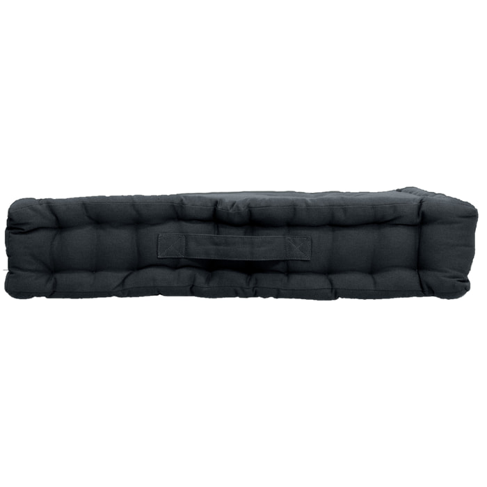 Coussin de sol uni en pur coton - Gris Foncé