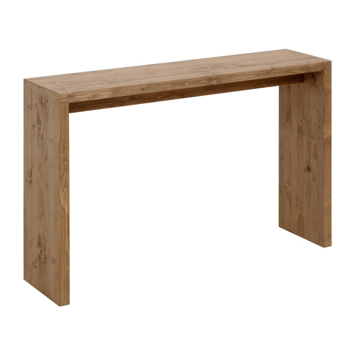 Console en bois massif ton chêne foncé 120x80cm Hauteur: 80 Longueur: 120 Largeur: 30