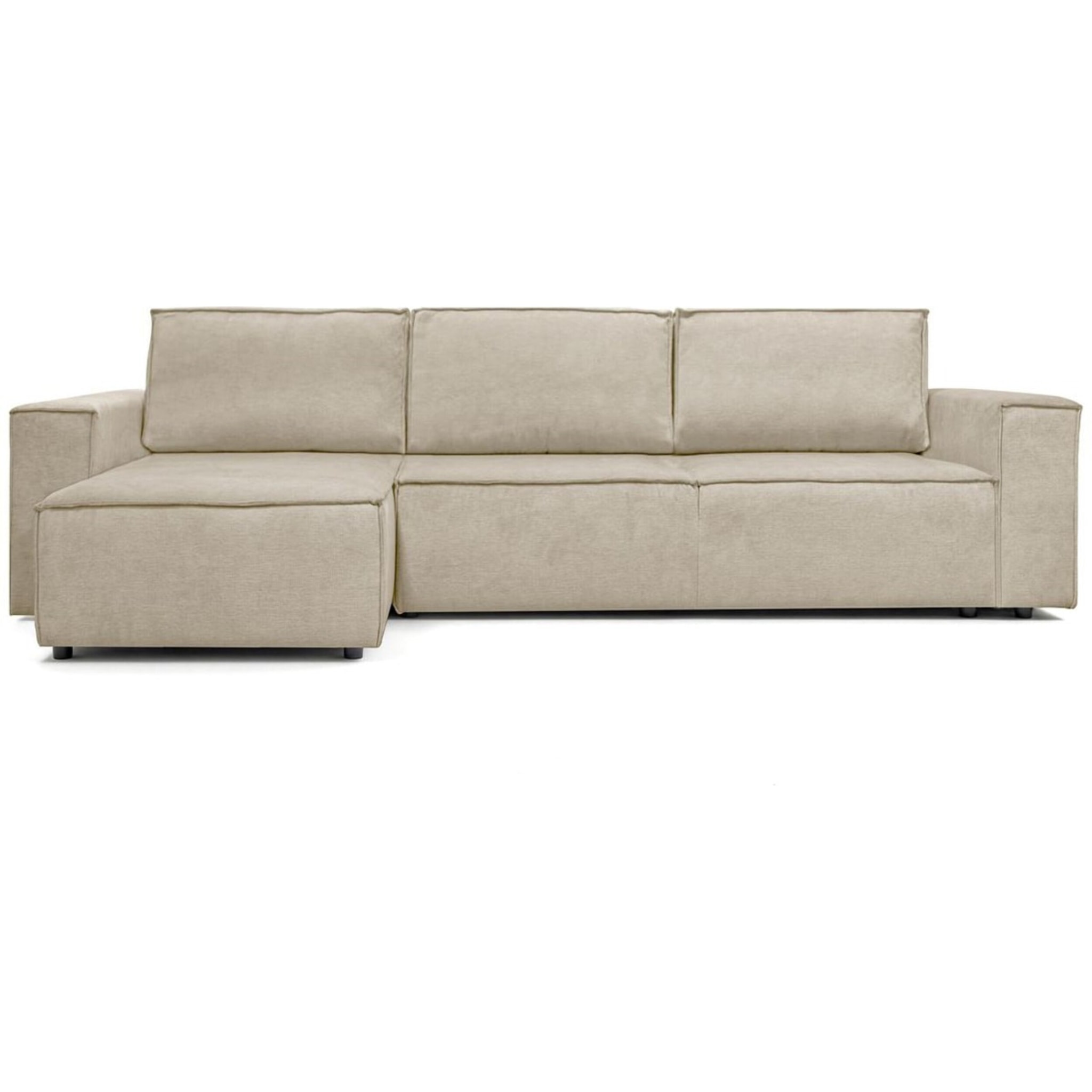 Canapé d'angle convertible 5 places en tissu chenille - HARPER